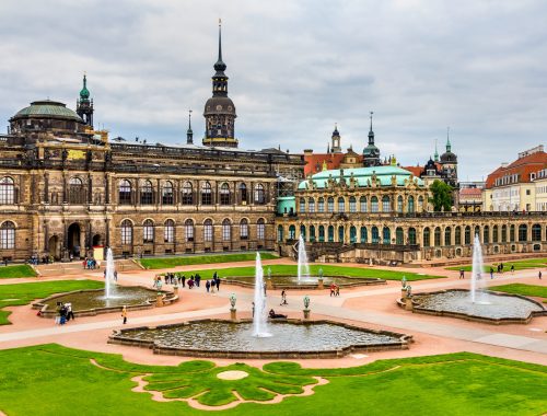 Courtyard of Zwinger Palace in Dresden - Saxony, Germany