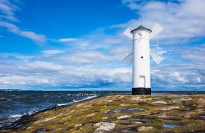 Mole in Swinemuende on the island Usedom in Poland.